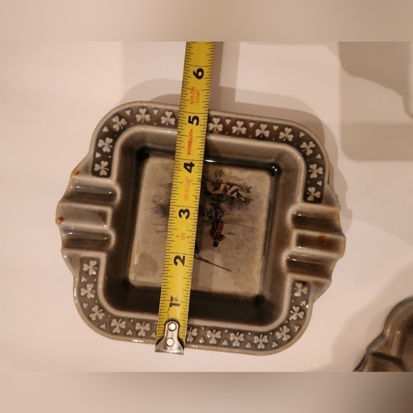 Vintage Irish Porcelain Wade Dish Armagh Pottery Ashtray 5” x 6” Hunting Scene - Picture 2 of 4